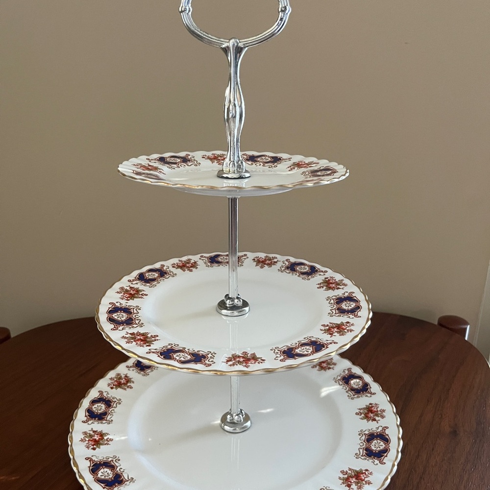 Royal Imperial 3 tiered bone china serving tray cake stand (RIM19 pattern)